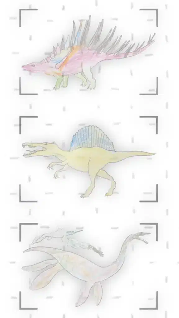dessins de dinosaures en couleur - école galilée saint maximin