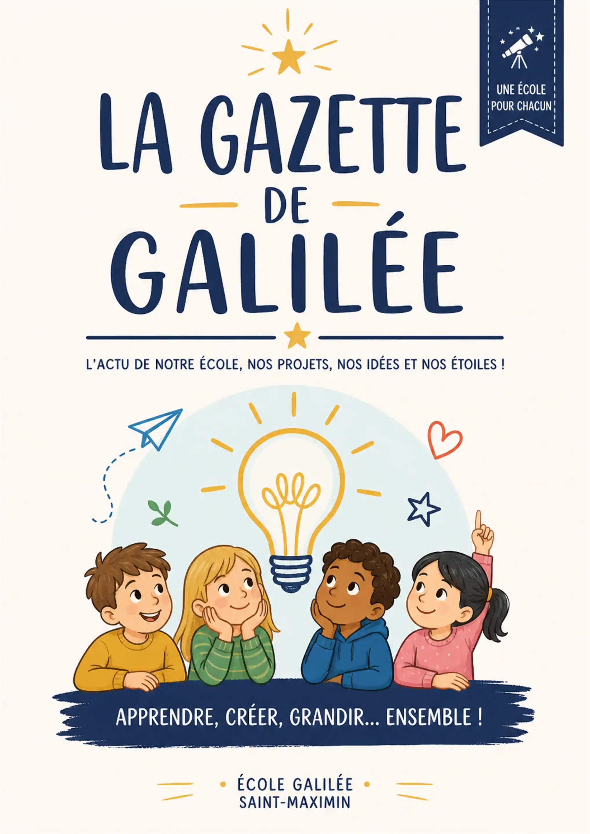 Illustration pour accompagner un article de la gazette de l’école Galilée de Saint-Maximin.